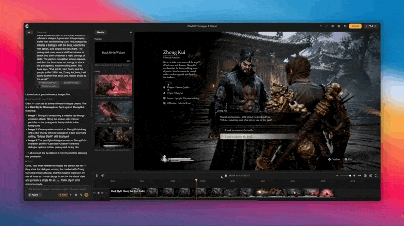 Game scene generated with GPT Image 2 and animated through ChatCut's video pipeline