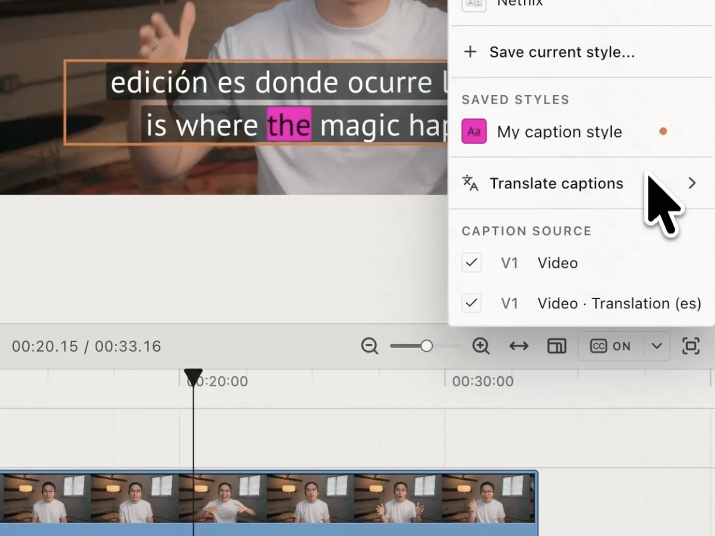 Translate the subtitles into 100+ languages